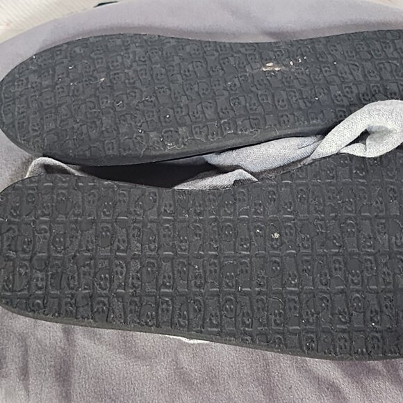 Sanuk Grey Black Ella Slip On Cushion Insole Stretch Fabric Yoga Sling Sandal 7 - Picture 13 of 16